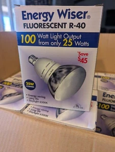 Fluorescent Light Bulb R-40 25W 100 w output Energy Wiser CF25R40/DL reflector - Picture 1 of 10