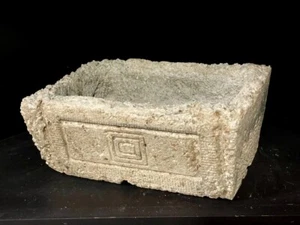 Hypertufa Fensterbank Pflanzgefäß Sukkulenten Blumentopf rechteckig Trog Handarbeit - Bild 1 von 9