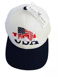 USA Hat Cap Flag Red White Blue Adjustable Made in USA Patriotic 4th of July NWT - Picture 1 of 8