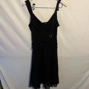 Jo Thirty Women’s Frilly Black Sleeveless Dress size 14 - Picture 1 of 4