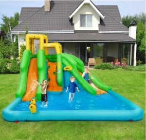 Backyard Kids Inflatable Water Park Bounce House w/ Climbing Wall Water Cannon  - Picture 1 of 5