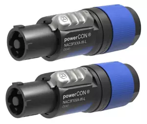2 NEUTRIK NAC3FXXA-W-L 20A POWERCON (BLAU) Power In Verriegelungskabelhalterung - Bild 1 von 1