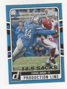 2019 PANINI DONRUSS FOOTBALL PRODUCTION LINE TACKLES EZEKIEL ANSAH LIONS #7 - Picture 1 of 1