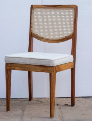 Handcrafted Solid Wood & Rattan Spherical Dining Chair | Modern European Chair - Image 1 of 4