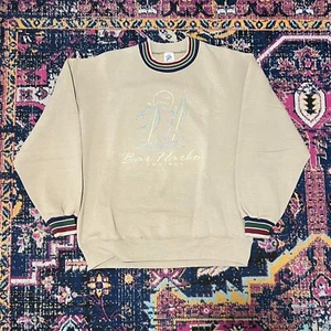 Vintage 90s Jerzees Super Sweats Crewneck Size Large Bar Harbor Made In USA - Picture 1 of 1