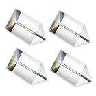 Triangular Prism for  Lights Crystal Optical Prisms 4Pcs Clear F7X38041