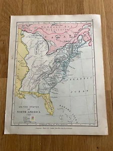 1910 gardiners atlas map - united states of north america 1783 - Picture 1 of 3