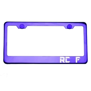 Purple Chrome License Plate Frame RC F Laser Etched Metal Screw Cap - Foto 1 di 8