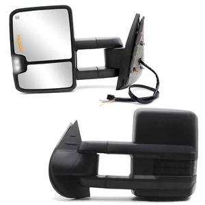 Espejos retrovisores de remolque intermitente eléctrico para Chevy Suburban 2012 2013 izquierda derecha negro - Imagen 1 de 12