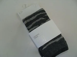 H&M Girls Girl Size 4 5 6 Years 2 Footless Tights Zebra Stripe Black NEW NWT - Picture 1 of 1