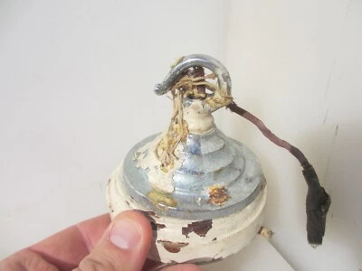 Vintage Chrome Ceiling Light Hook Bracket Rose Old Lantern Hanger Art Deco 3"W - Image 1 of 4