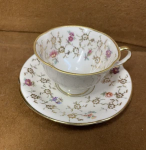 Demitasse Tea cup and saucer Kronach OCA Bavaria Porcelain with Floral Design - Picture 1 of 5