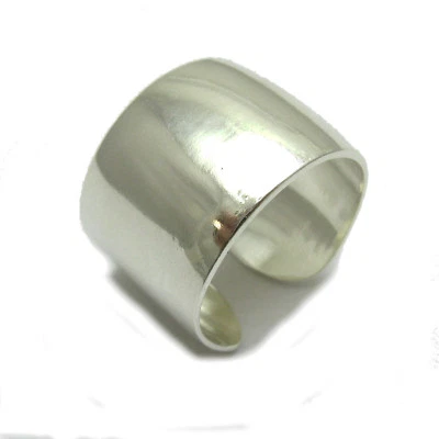 Genuine Sterling Silver Ring Wide Plain Band Solid Hallmarked 925 Handmade - Image 1 of 4
