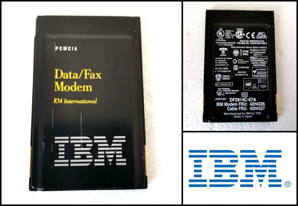 IBM V34 International Data Fax Modem PCMCIA Card - Image 1 of 1
