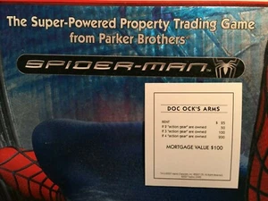 Monopoly Spiderman DOC OCK'S ARMS Title Deed Card 2007 - Picture 1 of 4