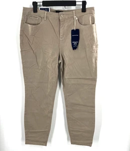 Pantalones de mezclilla Charter Club para mujer Bristol ajustados pierna tobillo barriga marrón talla 16P - Imagen 1 de 17