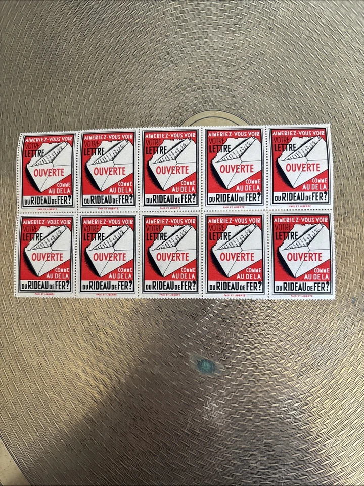 poster stamp cinderella vignette Propagande Anti Communiste Guerre Froide Bloc - Photo 1/1