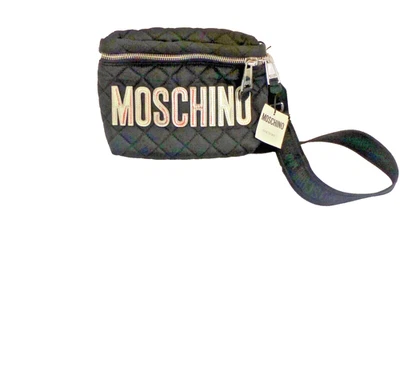 Moschino Purse Crossbody Shoulder Belt Bag Black Quilted Logo Unisex NWT - Image 1 of 4