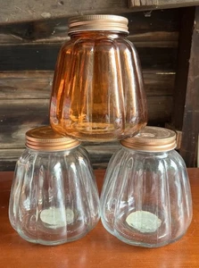 Kürbisform Glas Gläser Behälter Herbst Ernte Bauernhaus Landhaus Deko Set 3 - Bild 1 von 9
