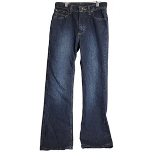 Wrangler denim blue Jeans Boys 14 Slim Straight Dark Wash Adjustable Waist - Picture 1 of 5