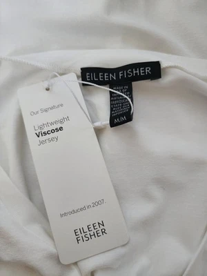 Eileen Fisher Soft White Sleeveless Tunic, Viscose, Size M, NWT - Image 1 of 4