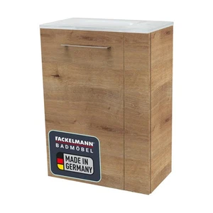 Gäste WC Set SBC 2-tlg 45cm Braun Badschrank Badmöbel links Fackelmann MILANO - Bild 1 von 3