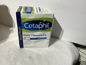 Cetaphil Deep Cleansing Bar sapone per corpo e viso tre barrette sigillate da 4,5 once - Foto 1 di 4