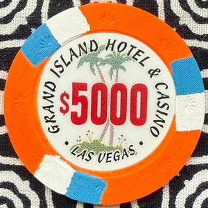Grand Island Hotel $5000 Las Vegas Blue Chip Co. Home Fantasy Poker Chip V1019 - Bild 1 von 2