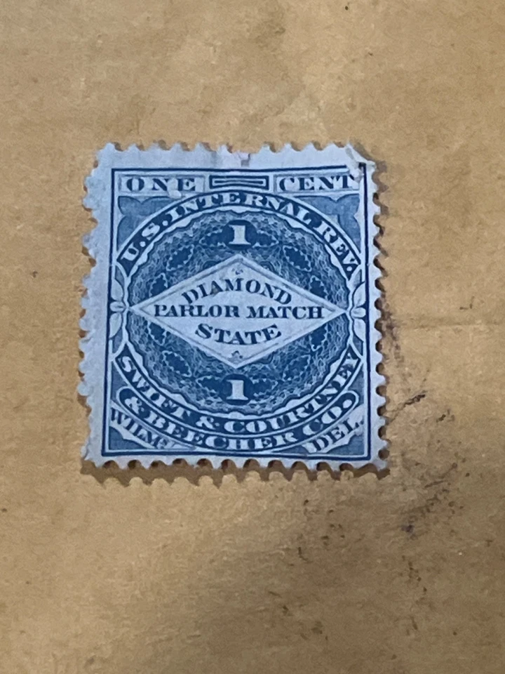 SWIFT & COURTNEY DIAMOND PARLOR MATCH STATE US BOB 1C STAMP - Image 1 of 2