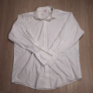 Brooks Brothers Dress Shirt Mens 18.5-36 White French Cuff Button Up Long Sleeve - Picture 1 of 18