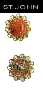St John Knits (1.0 Inch) Gold Tone Tangerine Sparkle Replacement Buttons - Picture 1 of 1