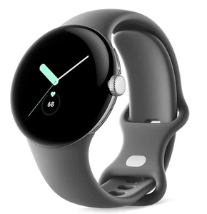 NEW Google Pixel Watch 1st Gen. LTE Unlocked Silver Case w/ Charcoal Active Band - Picture 1 of 1