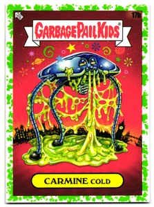 Carmine Cold GPK 2022 Garbage Pail Kids War Of The Worlds Parody Card Green - Bild 1 von 2