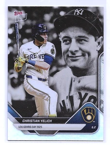 2025 Topps Now Lou Gehrig Day #LGD-CY Christian Yelich (Silver Foil 03/25). - Picture 1 of 2