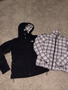 The North Face Women’s 3 In 1 Triclimate Jacket Black Shell Plaid Lining Medium - Picture 1 of 16