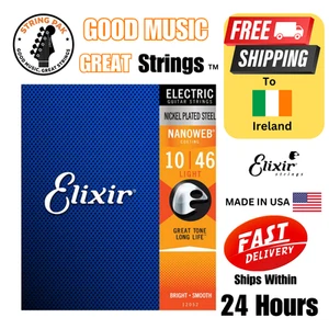 Elixir Electric Guitar Strings Nanoweb Nickel-Coated 10-46 + 2 Strap Locks - Bild 1 von 5