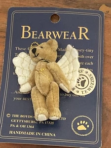 Spilla NOS Bearwear T.F. Spilla Wuzzies Boyds Bears orso angelo marrone ali bianche - Foto 1 di 2