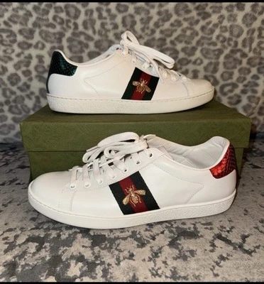 Zapatillas Gucci Ace Bordadas Blanco Abeja/Rojo/Verde Mujer’s 43194239044 Talla 39 Foto 1 de 4