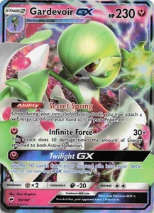 Gardevoir GX 93/147 Sol y Luna Sombras Ardientes Ultra Raro Holo Pokémon Juego de Cartas Coleccionables - Imagen 1 de 2
