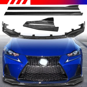 Carbon Style For Lexus IS F Sport 2017-2020 Front Rear Bumper Lip Side SKirts - Picture 1 of 24