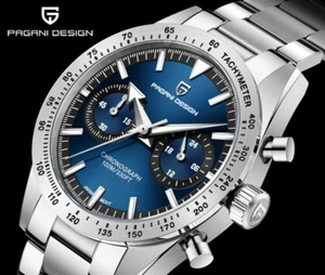 Pagani Design 1766 Saphirglas 100M Seiko VK64 Uhrwerk SS blaues Zifferblatt - Bild 1 von 5