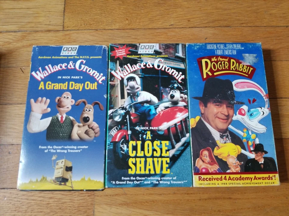 Wallace & Gromit & Roger Rabbit VHS A Grand Day Out & A Close Shave - Image 1 of 1