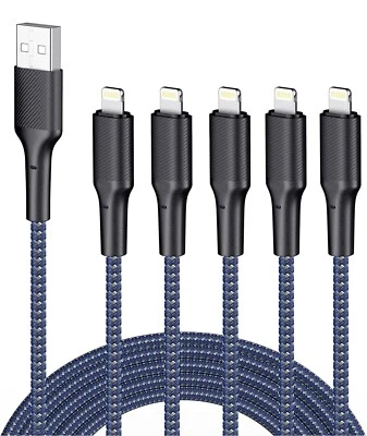 Iphone Charger Cable 6Ft 5Pack,[Apple Mfi Certified] Long Lightning Cable 6 Foot - Image 1 of 4