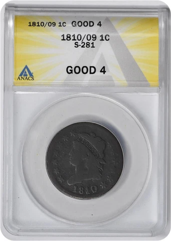 1810/09 Large Cent G04 ANACS Cover