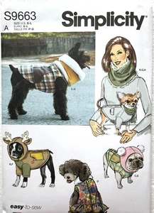 Simplicity Pattern S9663  Pet Jacket, Vest, Dress, Hood, Cowl Sizes:  S, M, L - Picture 1 of 2