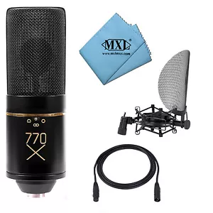 MXL 770X Multi-Muster Kondensator Mikrofon Paket 20' XLR Shockmount Stoff - Bild 1 von 3