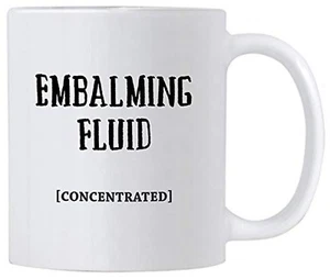 Casitika Einbalsamierungsflüssigkeit Kaffeebecher. Lustiges Leichenbestatter oder Bestattungsunternehmer Geschenk - Bild 1 von 4