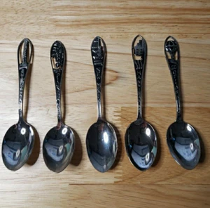 Vintage Souvenir Spoon Lot (5) – MO & NM Attractions, 4.4" – Boys Town, Worlds o - Picture 1 of 11