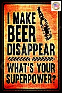 HACER DESAPARECER CERVEZA HECHA EN EE. UU. LETRERO DE METAL 8X12 DIVERTIDO BAR PUB HOMBRE CUEVA CERVEZA CASERA - Imagen 1 de 1