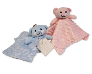 Baby Comforter - Teddy - Pink Blue Boys Girls - Picture 1 of 3